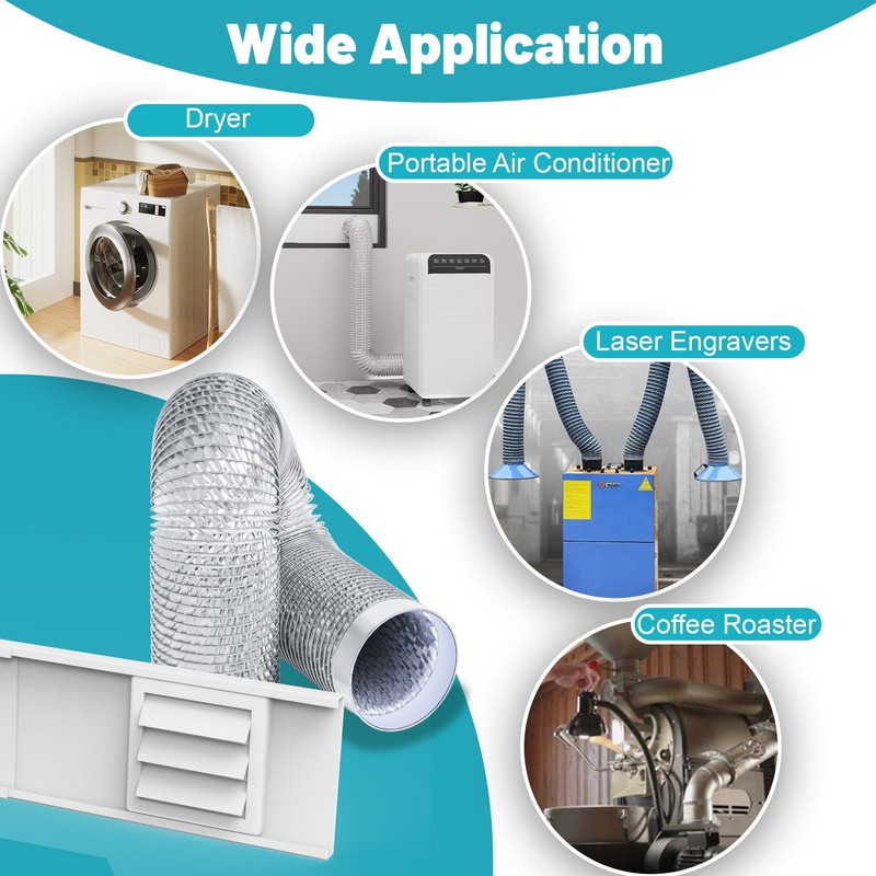 Chiligent Dryer Vent Window Kit, Adjustable Window Vent Kit with