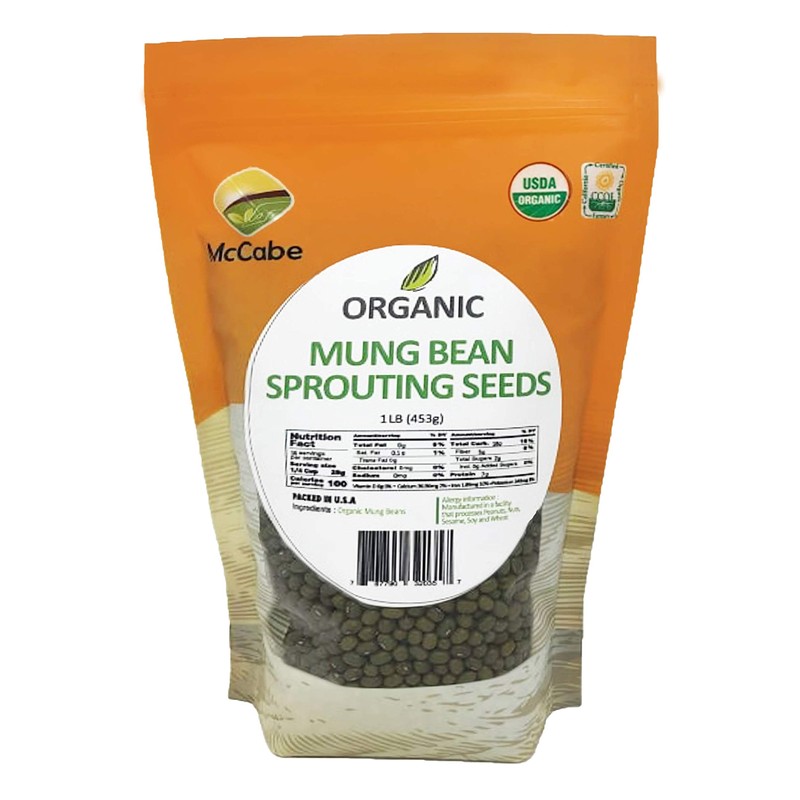 McCabe Organic Mung Bean Sprouting Seeds, 1-pound
