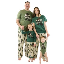Lazy One Matching Bigfoot Pajamas for Family, Sasquatch Pajama Sets for Adults, Teens, Kids and Baby (Papa Squatch, S)