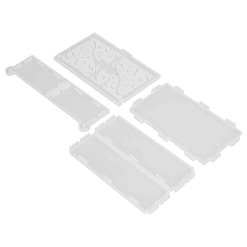 4pcs Storage Box Resin Mold DIY Production Patterned Hollow Flip