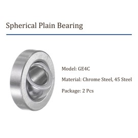 Kozelo 2 Pcs GE4C Spherical Plain Bearing - [3.8mm x 12mm x 5mm] Pre-Lubricated Radial Spherical Plain Bearing, Chrome Steel