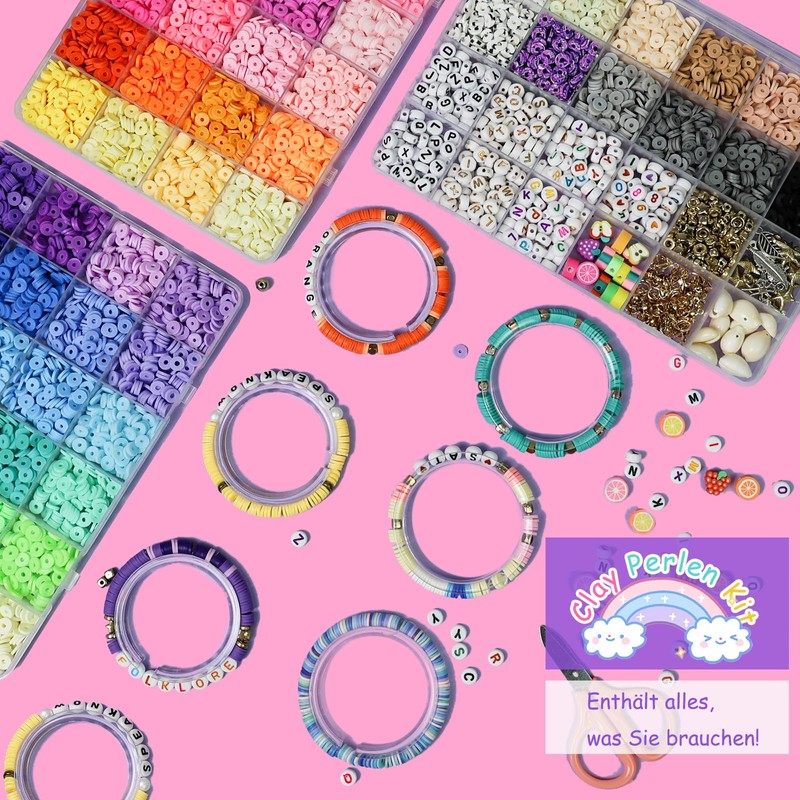 Dazhqp Set di 15500 perline da infilare, 96 colori perline