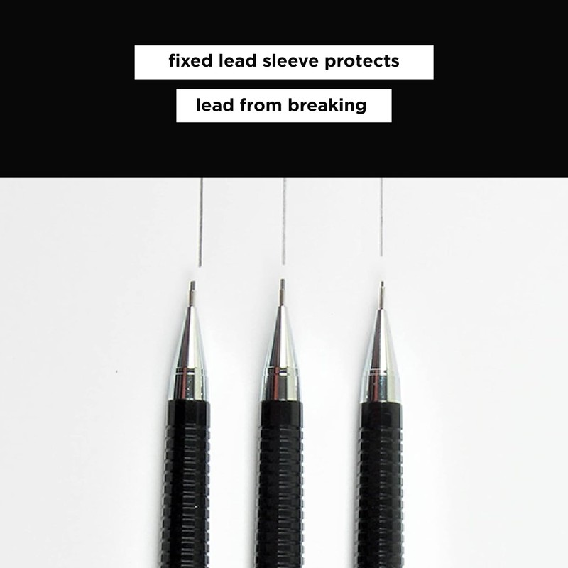 SAKURA 50298 Mechanical Pencil Fixed Sleeve 0.7-mm with 3 Erasers,