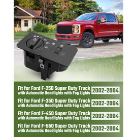 Headlight Switch Fit for Ford F-250 F-350 F-450 F-550 Super Duty Truck with Automatic Headlights with Fog Lights 2002 2003 2004