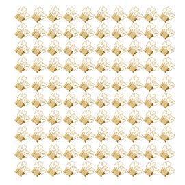 100pcs Flower Shape Binder Clips Strong Clamping Force Metal Cute Paper Clamps for Document Tickets Gold