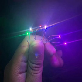 Pre-Wired SMD-60pcs0402 Micro LED Lights Kit, in 6 Colors (White, Warm White, Red, Blue, Green, Pink-Purple) with Wires, 4 Connectors & 2 Battery Boxes - Tiny LED Lights for DIY Model Projects