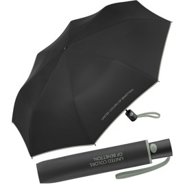 Benetton Mini AC Pocket Umbrella, Black-iceberg Green, Compact