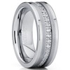 Metal Masters Co. Tungsten Carbide Wedding Band Eternity Ring, Cubic