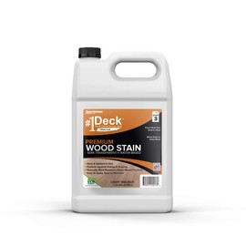 SaverSystems #1 Deck Premium Semi-Transparent Outdoor Wood Stain and Sealer in One - Water Based Wood Stain for Decks, Fences, & Siding - 1 Gallon (Light Walnut)