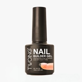 TWOING Builder Gel for Nails 5 in 1 ，Jelly Neutral Nude Color Strengthener Gel Translucent Cover Hard Nail Extension Brush in Bottle Base Coat ，Salon&DIY Art for Women