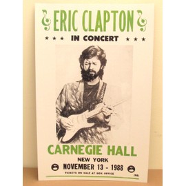Vintage Eric Clapton Concert Poster 1988 Carnegie Hall