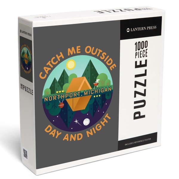 Northport, Michigan, Catch Me Outside, Camping Scene, Vector (1000 Piece