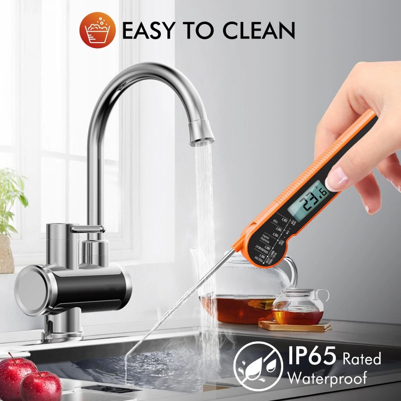 Calorimastery Meat Thermometer Digital with Backlight, Calibration & Hold Function,