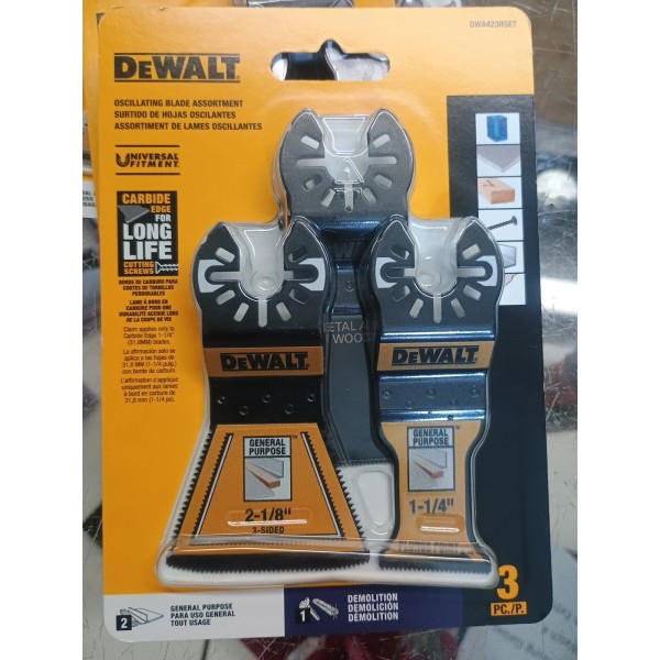 DeWalt 3 PC Oscillating Blade Assortment Dwa42rset