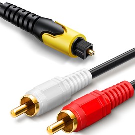 192KHz DAC Optical to RCA Converter, Optical Audio Cable to Stereo Adapter, One Way Converter Signal Only from SPDIF to RCA Adapter for TV Audio Out, TV Audio Format Must Be Changed to PCM