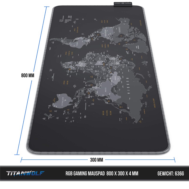 DE RGB Mouse Pads World Map