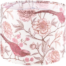 GOSO Medium Lampshade Polyester Fiber Printing Flowers and Birds Drum Lamp Shade For TableLamp,Floor Lamps,Diy Pendant Light,Wall Hanging,13 "Top x 13" Bottom x 10 "High(Spider) - Assembly Required