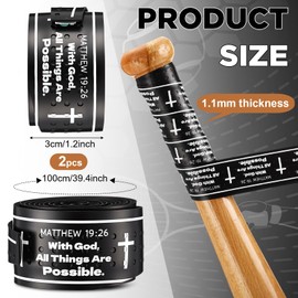 2 Pcs Baseball Bat Grip Tapes 1.1mm Precut and Full Adhesive Back Cross Baseball Wrist Tape Christian Non-Slip Athletic Wrap for Sports Gymnastics Softball Soccer Wrap, 39.4 x 1.2 Inches