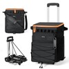 Odoland 48 Cans Soft Cooler with Wheels and Handle Collapsible