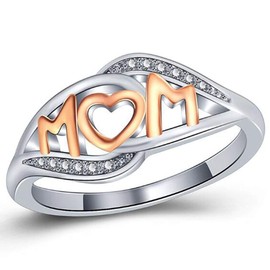 Jude Jewelers Stainless Steel Mom Mother's Day Birthday Wedding Graduation Statement Festival Holiday Ring, Metal, Cubic Zirconia