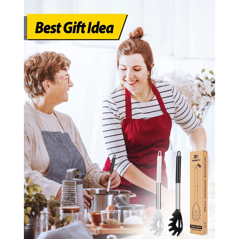 Pack of 2 Silicone Pasta Fork, Kitchen Heat Resistant Noodle