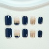 IMSOHOT Press on Nails Short Square Fake Nails Blue Glossy