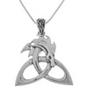 Jewelry Trends Celtic Dragon Trinity Knot Sterling Silver Pendant Necklace