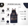 Tanner London Professional Canvas Apron, 100% Real Leather Pockets, Adjustable