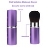 Xinpinzhou Purple Retractable Makeup Brush, Retractable Blush Blusher Face Powder
