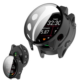 For Garmin Forerunner 970 Case, Protective Glass Film, Integrated Cover, YANMONGI Tempered Glass, Protective Film, High Touch Sensitivity, Dustproof, High Transmittance, Fingerprint, Full Protection