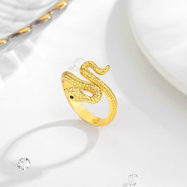 AEONSLOVE Ring 925 Silver for Men and Women, Tree of Life Adjustable Ring for Women, Open Rings Vintage with Snake/Witch's Knot/Celtic Knot, Sterling Silver