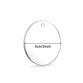 Heshebuy 50 Pieces Acrylic Keychain Blanks, Circles Clear Acrylic Keychain for DIY Crafts and Keychain Crafting