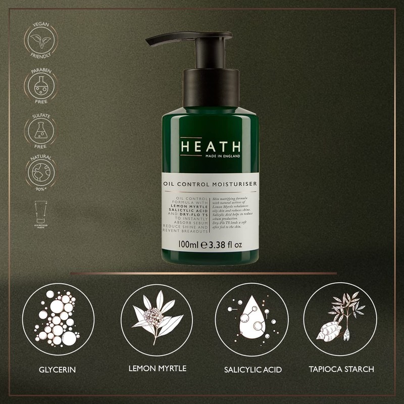 HEATH Oil Control Moisturizer, 3.4 fl oz (100 ml), Oily