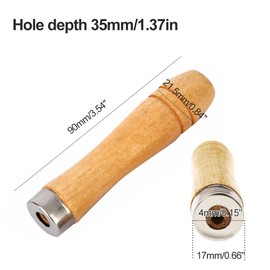 File Handle, Wooden File Handle, Pack of 10 Wooden Handle File, 4 mm File Handle with Strong Metal Collar, Replacement File Cutting Tool, Hardwood, File Handle, Garage, Woodworking, Carpenter Tool