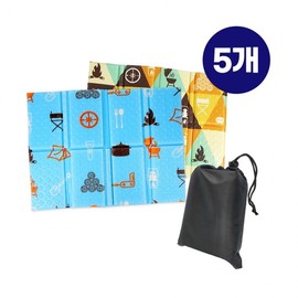 8-Fold Hiking Cushion - 5 Pcs + Individual Pouches (Indio Camper Flower Blue) Random Color