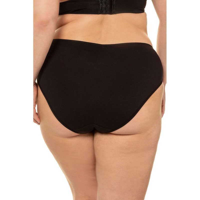 Ulla Popken Damen Slips, 5er-pack Taillenslip, Schwarz, 58-60 EU