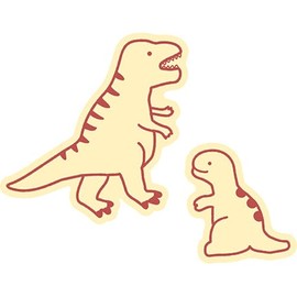Elcomune Sticker Die Cut Sticker Dinosaur Parent and Child T-Rex STC-031