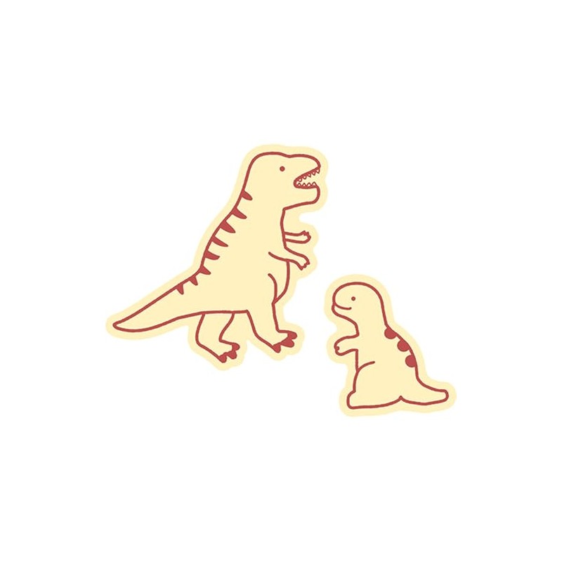 Elcomune Sticker Die Cut Sticker Dinosaur Parent and Child T-Rex