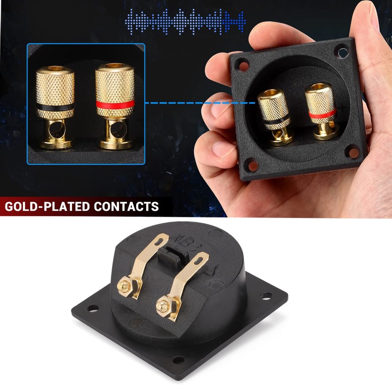 Facmogu 2PCS 2.2 Inch Square 2-Way Speaker Box Terminal Cup