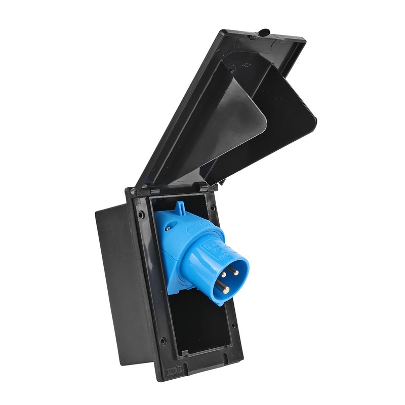 wamovo CEE Outdoor Socket Black Splash-Protected 200-250 V 16 A