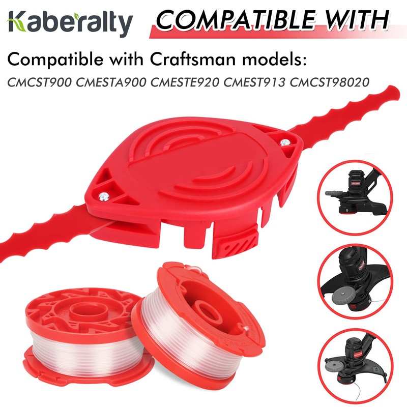 Kaberalty CMZST0653 CMZST065 Trimmer Head Blades Spool line 30ft 0.065"