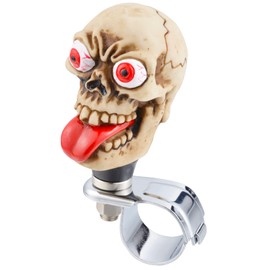 Arenbel Funny Skull Grimace Style Steering Wheel Spinner Knob Car Turning Booster Assist Knob Handle Fit Most Vehicles, Beige