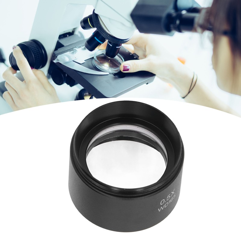 Auxiliary Objective Lens Aluminum Alloy 0.5X Microscope Part for SM