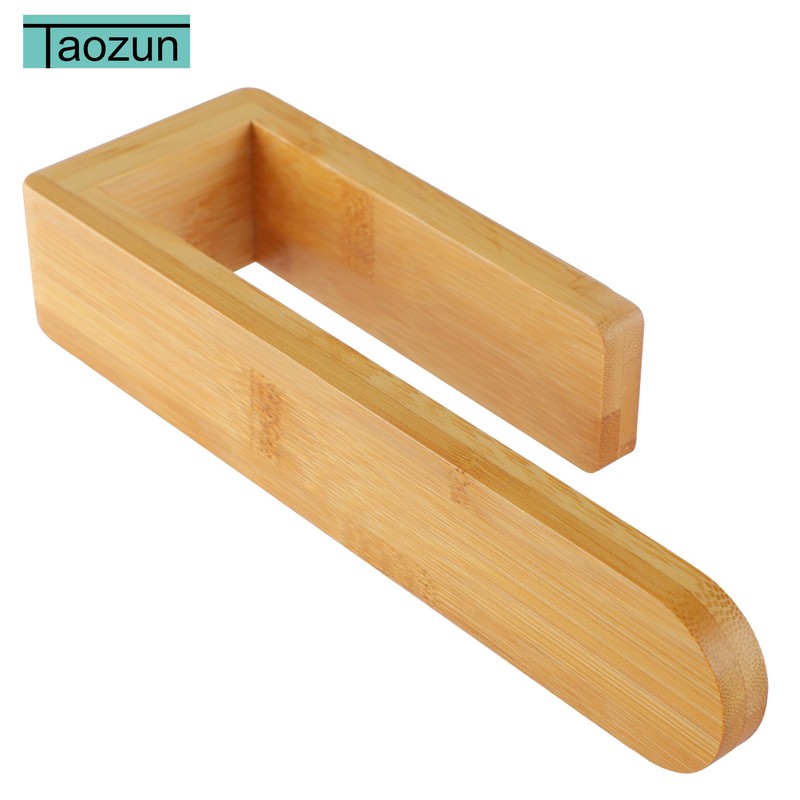 Taozun Towel Holder - Self Adhesive Bamboo Towel Rack, Decorative