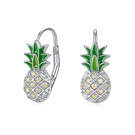 Pineapple Earrings Gifts Sterling Silver Pineapple Stud Earrings Jewelry Studs Christmas Gifts for Women Teens