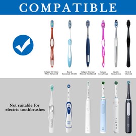 Linkidea 6 Slots Toothbrush Holder Wall Mounted, 2 Pack RV Organizer Hanger with Cover, Self Adhesive Toothbrush Storage Rack Compatible with Oral-B CrossAction, Colgate Extra Clean