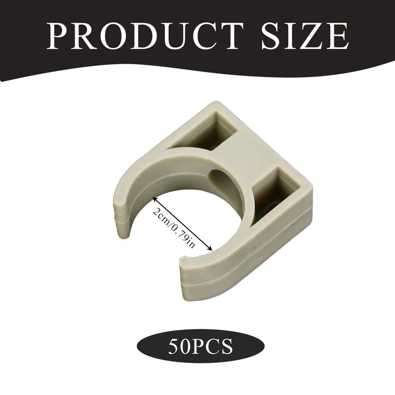 50 Pcs 20mm Conduit Clips Set, Water Pipe Buckle for