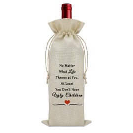 Sazuwu Funny Gifts for Parents from Adult Children Wine Bag Father's Day Gifts for Dad from Son Mother's Day Gifts for Mom from Kids Wine Accessories Gifts for Wine Lovers Birthday Christmas Gifts