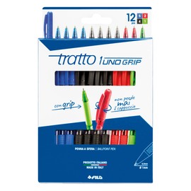 Tratto 1 Grip Pack of 12 Colours School