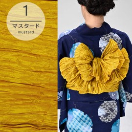 Hanamichi her-250 Adult Women’s Obi, Wrinkle Texture, Fluffy, Heko Belt, 6 Colors Available